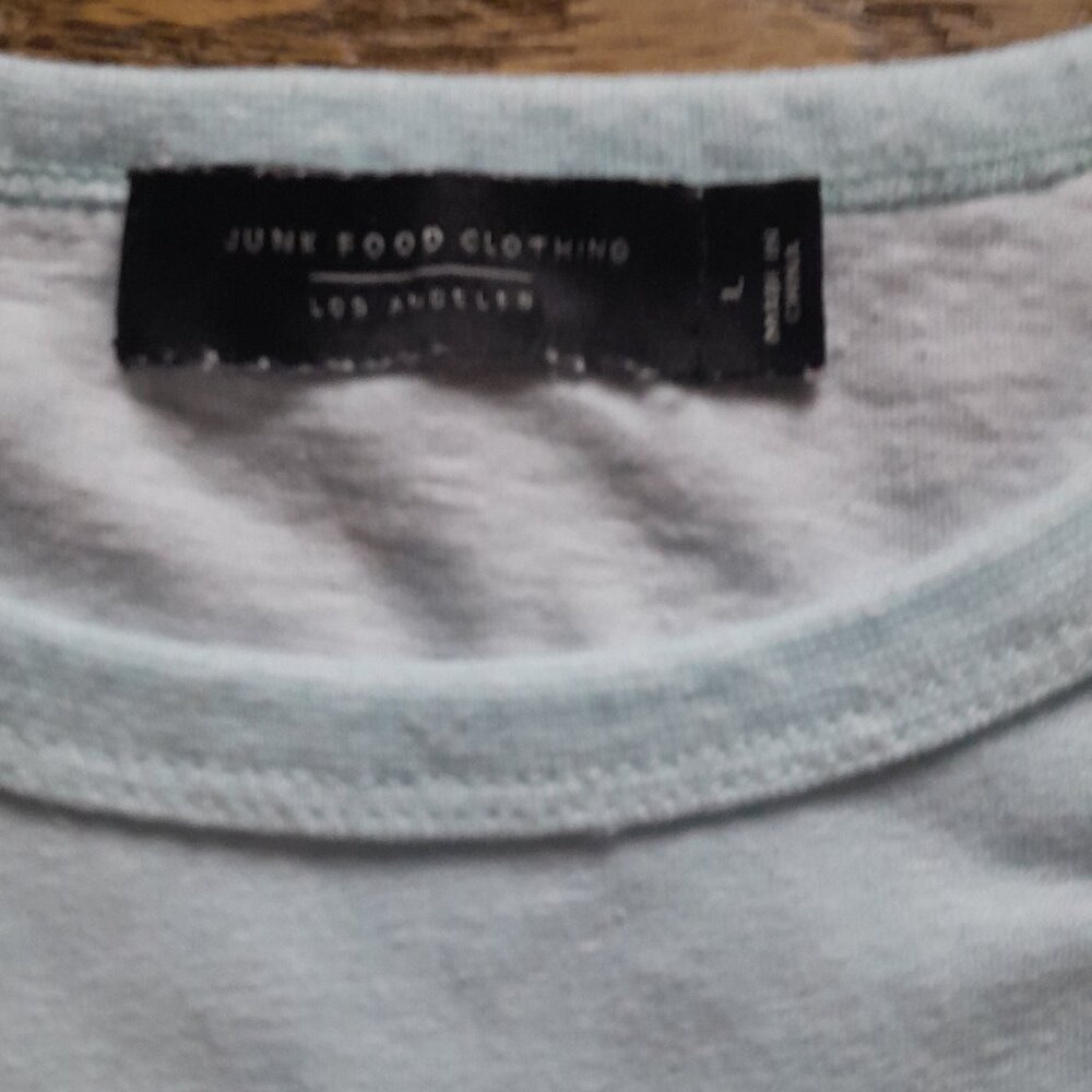 Junk Food Clothing Beatles Band T shirt super soft size L 18PTP in blue - Picture 3 of 3